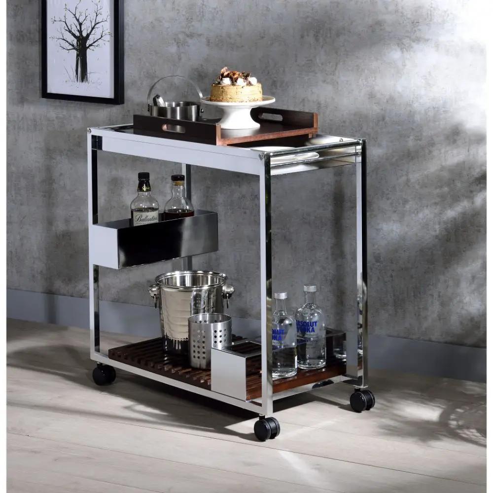Lisses - Serving Cart - Chrome by Unique Piece Furniture