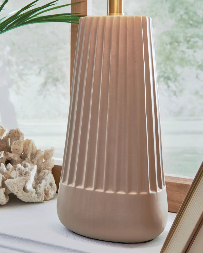 Dellner - Ceramic Table Lamp - Mocha by Unique Piece Furniture