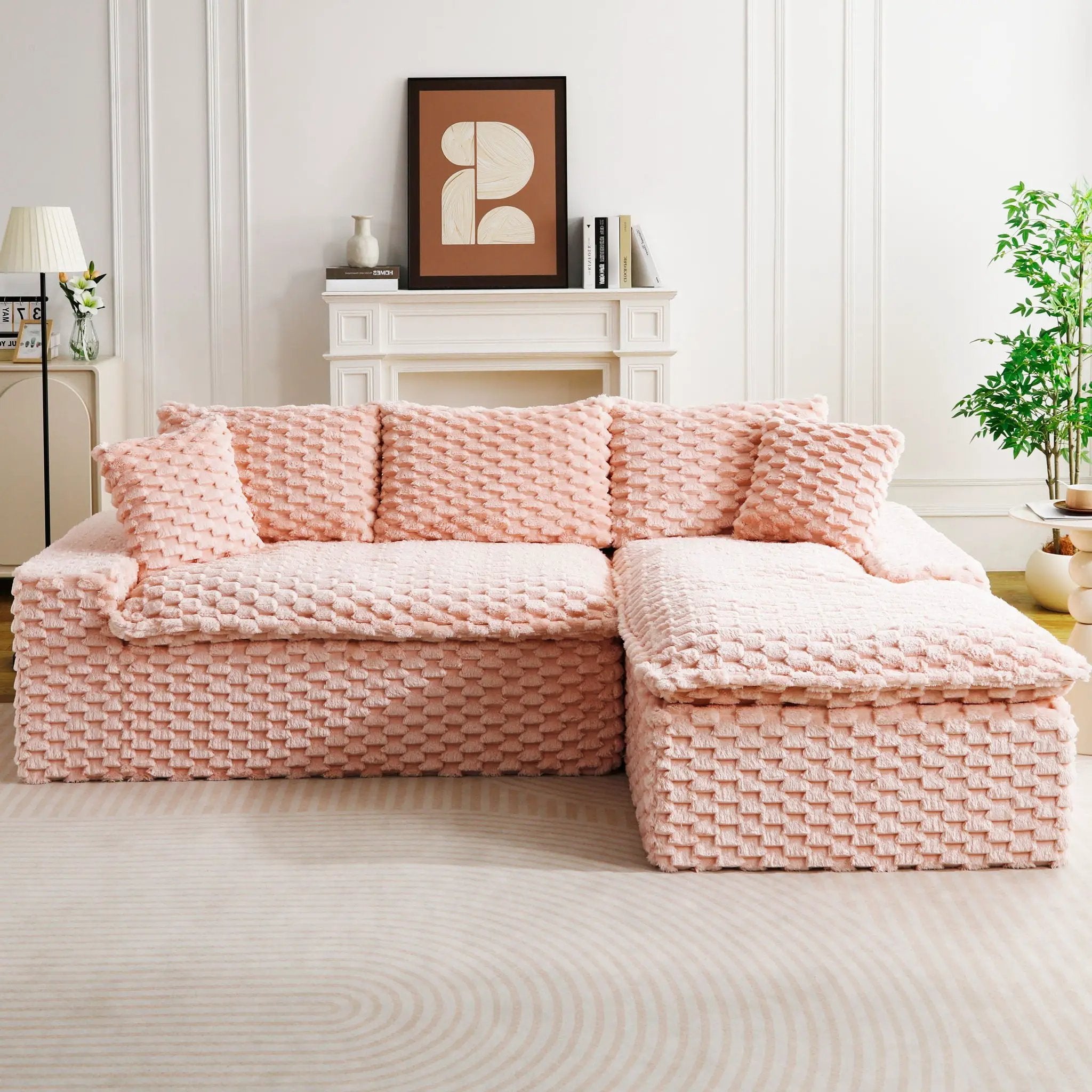 Modular Sofa, Convertible Twin Seat With Chaise Lounge by Unique Piece Furniture