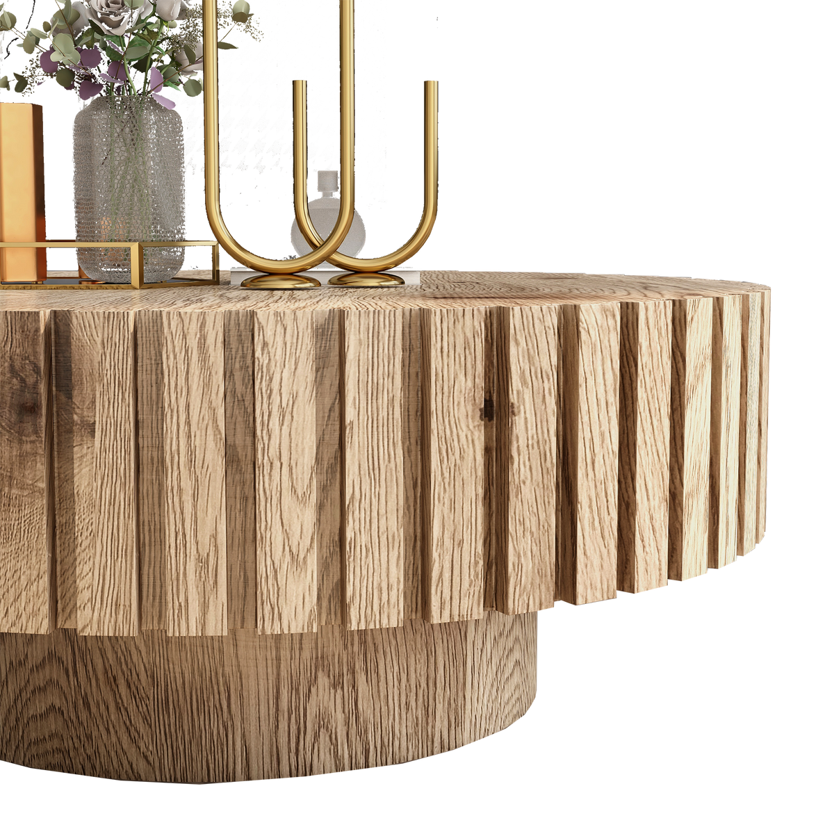 Modern Minimalist Circular Coffee Table 31.4'' by HouseOfZazla