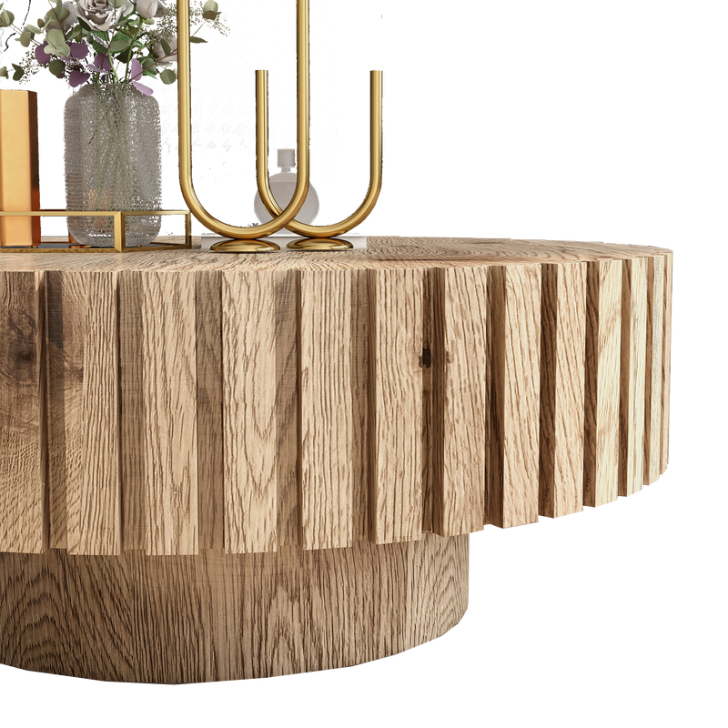 Modern Minimalist Circular Coffee Table 31.4'' by HouseOfZazla