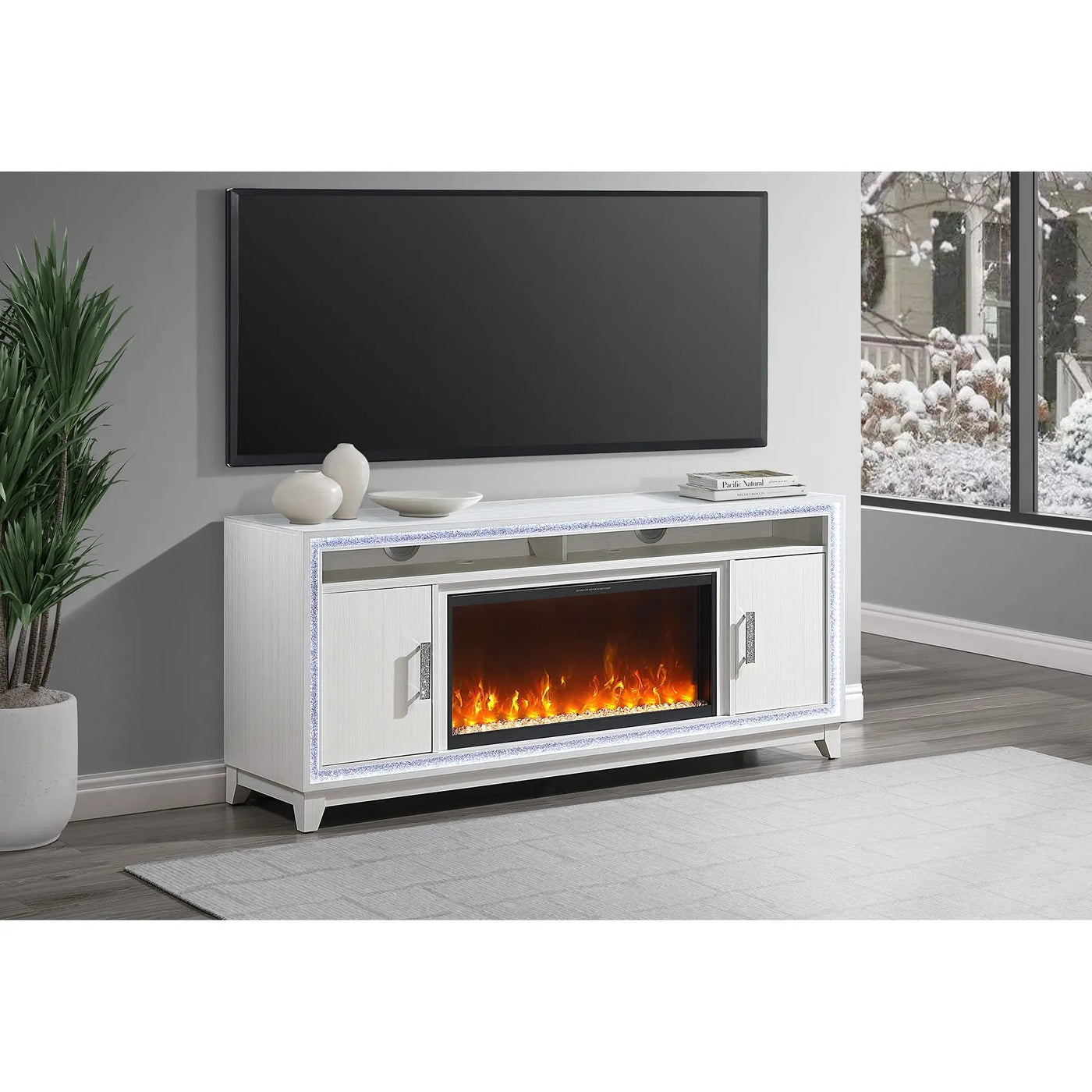 Almera - Fireplace With Adjustable Temperature And LED Options by Unique Piece Furniture
