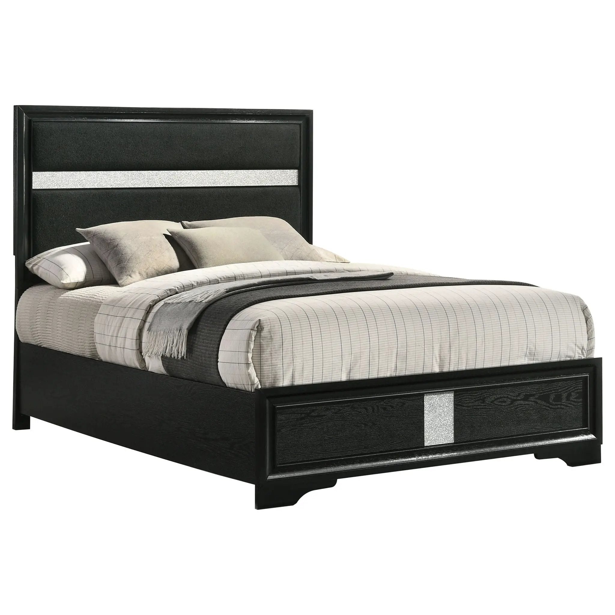 Miranda 54-inch Upholstered Full Panel Bed Black by Unique Piece Furniture