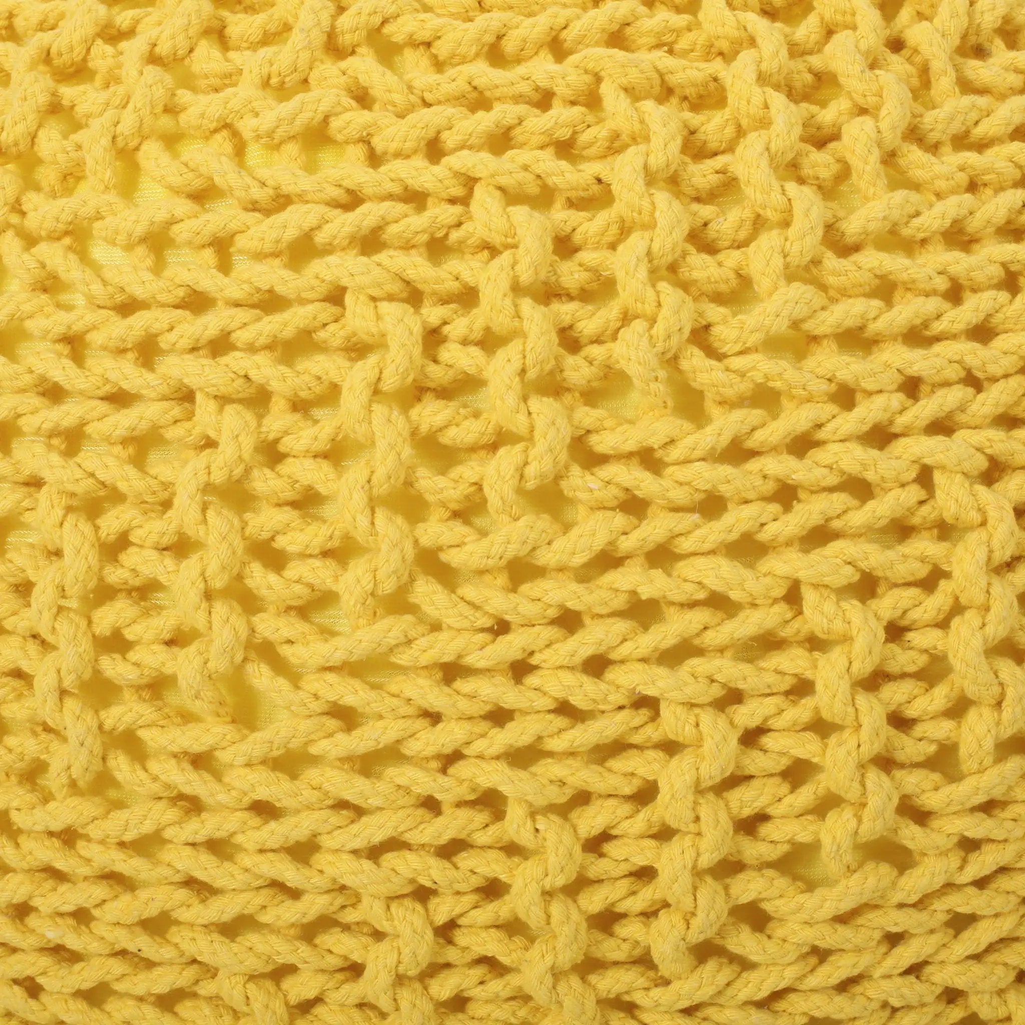 Bordeaux - Knitted Round Pouf Ottoman by Unique Piece Furniture