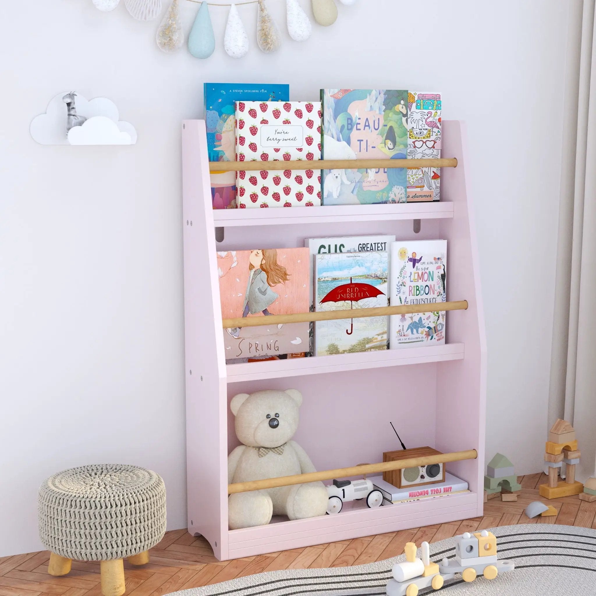 3 Tier Book Shelf, Compact Storage For Bedrooms by Unique Piece Furniture