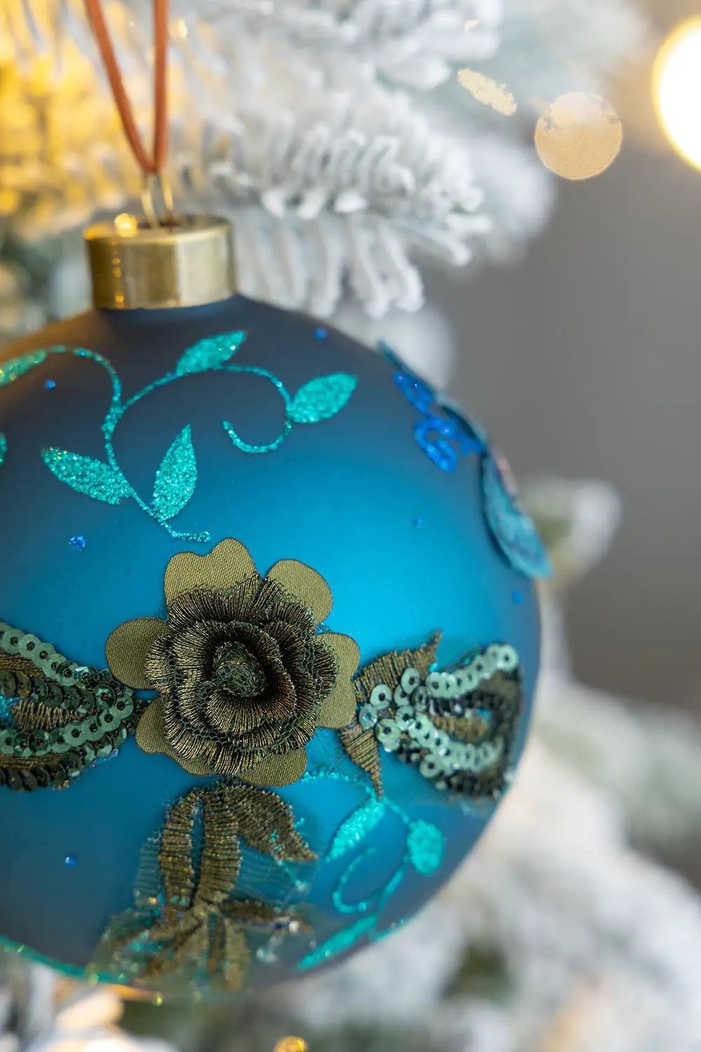 Christmas Ball Ornaments Glass Decorative Hanging Balls Light Blue by HouseOfZazla