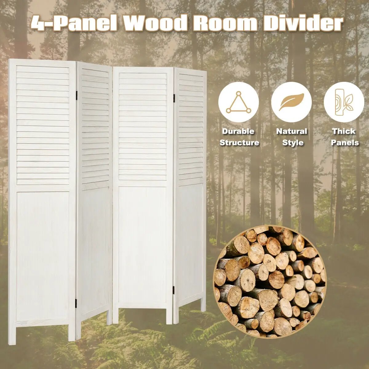 5.6 Ft Tall 4 Panel Folding Privacy Room Divider, photo 5 of 16