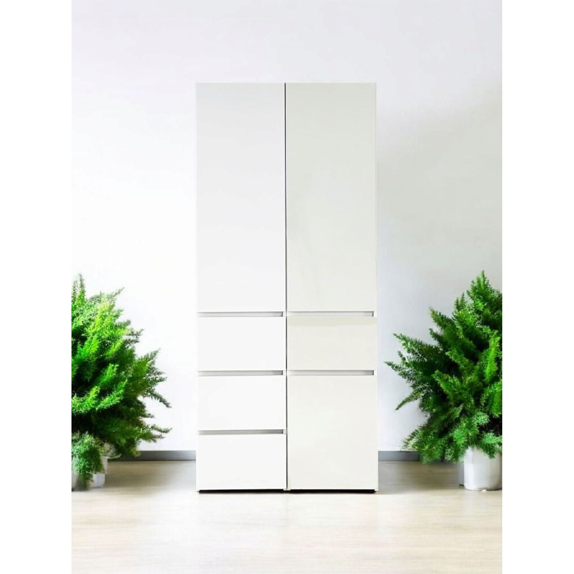 Elise - Slim Modular Closet Cabinet With Drawers - White by HouseOfZazla