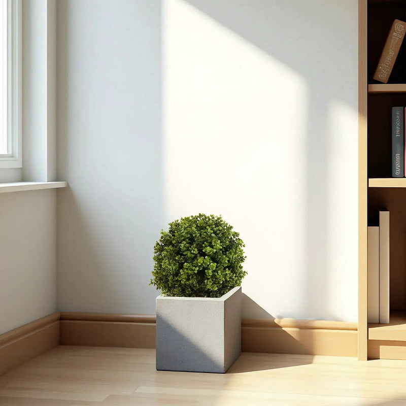 22in Boxwood Ball Shaped Artificial Topiary Shrubs Tree in Pot - Set of 2 by HouseOfZazla
