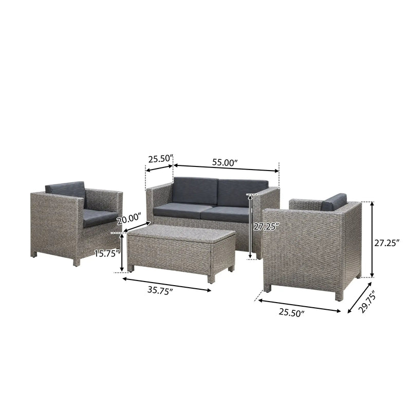 Puerta 4-Piece Outdoor Furniture Set by HouseOfZazla