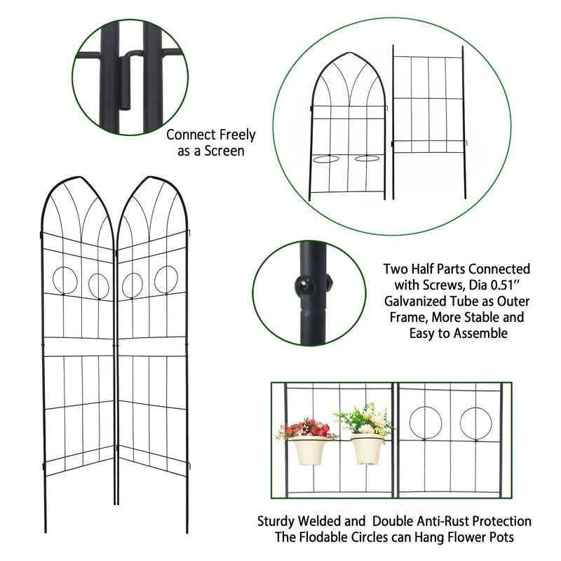 Metal Garden Trellis Rustproof Trellis For Climbing Plant, Outdoor Flower Support by HouseOfZazla
