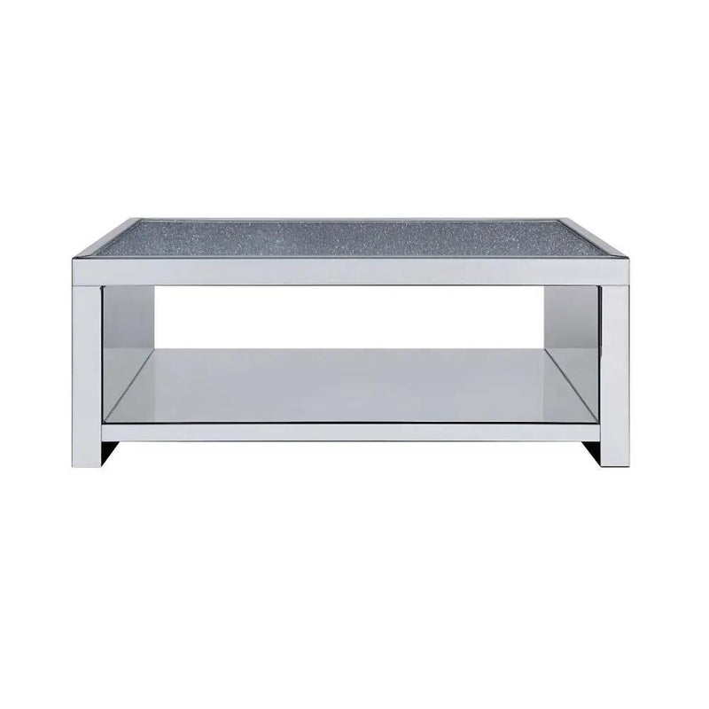 Noralie - Coffee Table - Clear Glass, Mirrored & Faux Diamonds by Unique Piece Furniture
