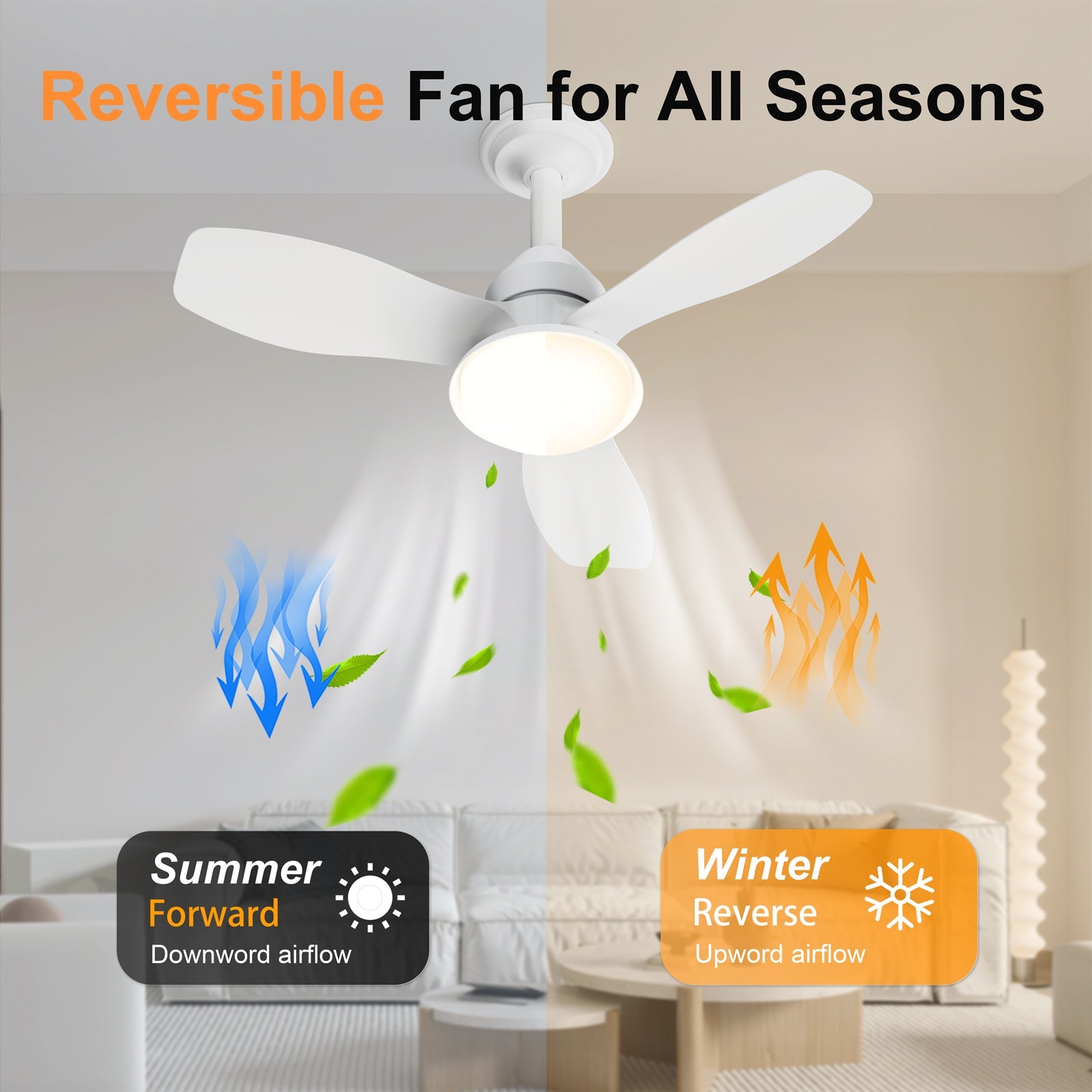 24.4" Modern Ceiling Fan with Light by HouseOfZazla