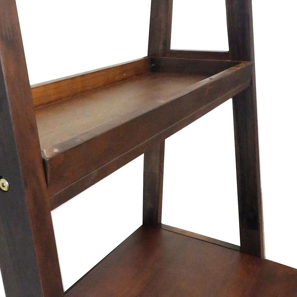 Ladder Desk, Ladder Style Display Shelf - Natural Wood / Brown by Unique Piece Furniture