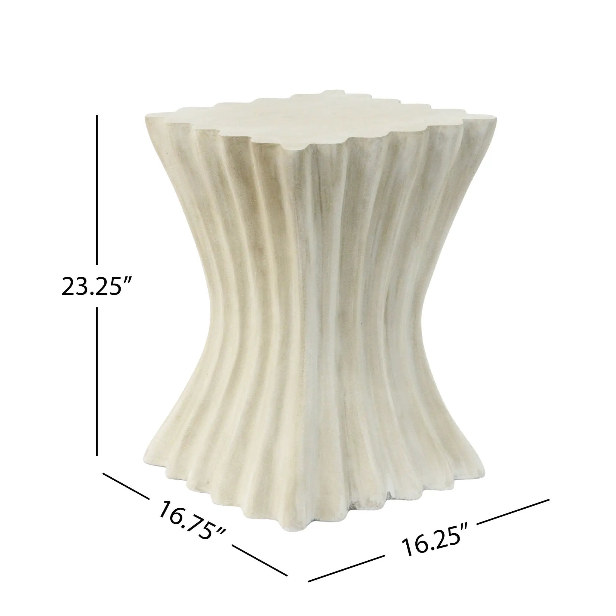 Mgo Archaistic Wavy Side Table - Antique Sandstone by HouseOfZazla