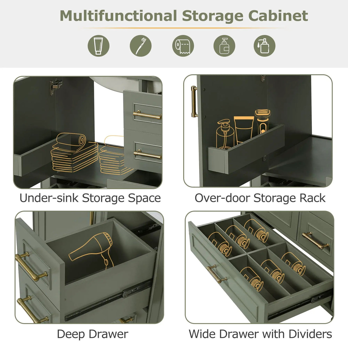 Traditional Bathroom Vanity Set With Soft Close Doors by Unique Piece Furniture