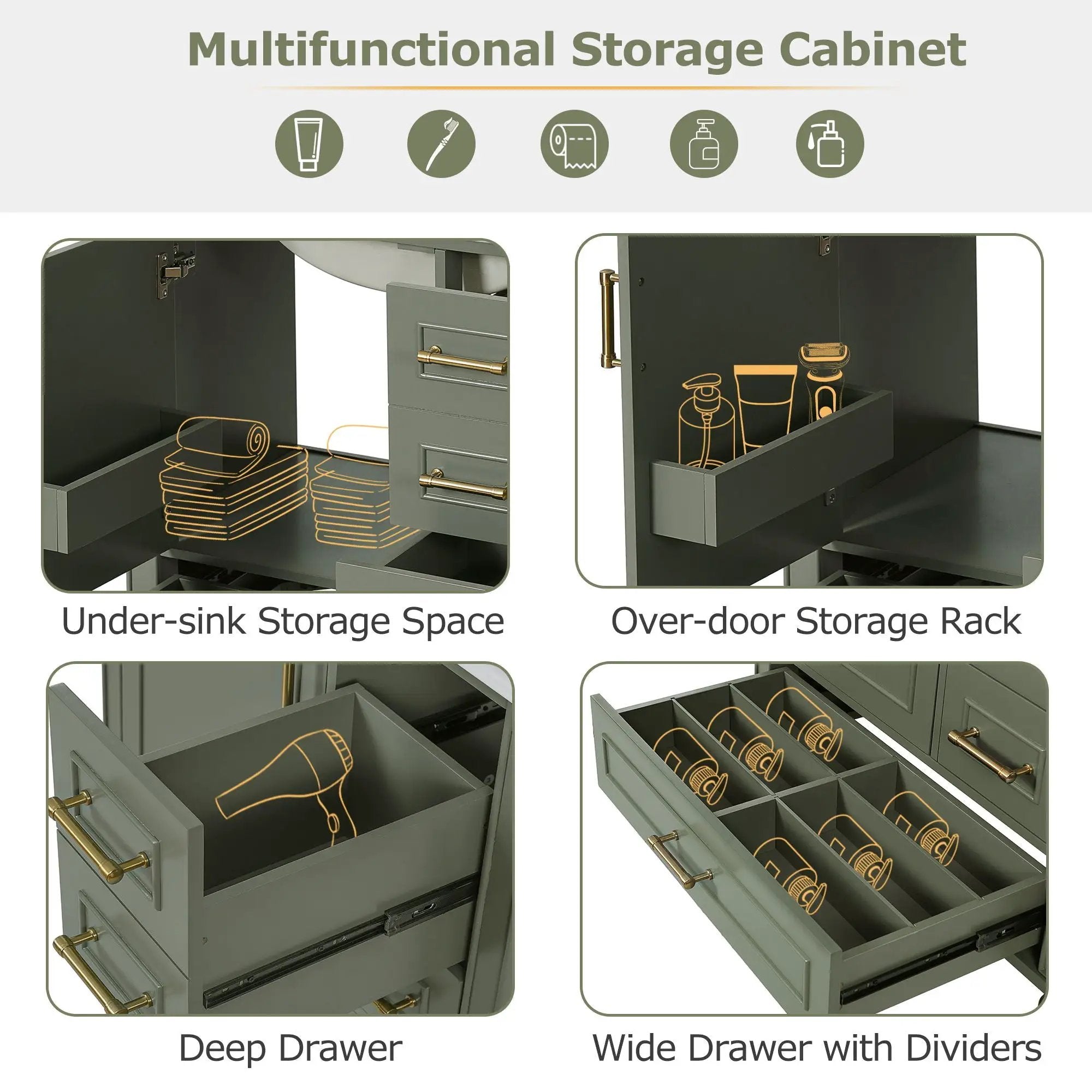 Traditional Bathroom Vanity Set With Soft Close Doors by Unique Piece Furniture