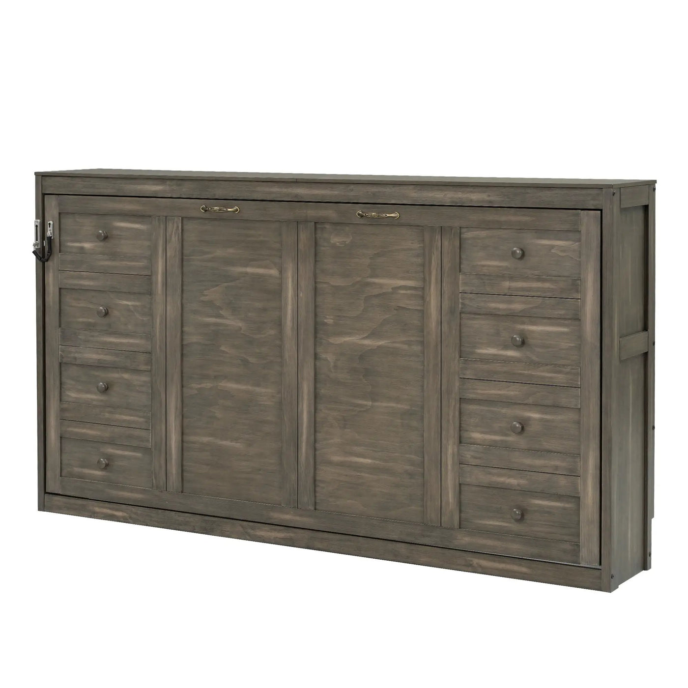 Murphy Bed With LED Light, Foldable Wall Bed Cabinet by Unique Piece Furniture