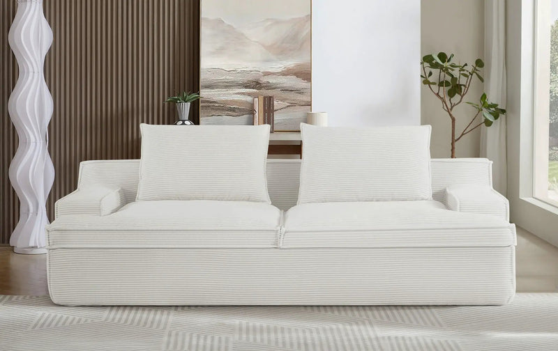Nimbus - Oversized Full Foam 4 Seater Couch For Living Room Upholstered In Soft, Wide Armrests by HouseOfZazla