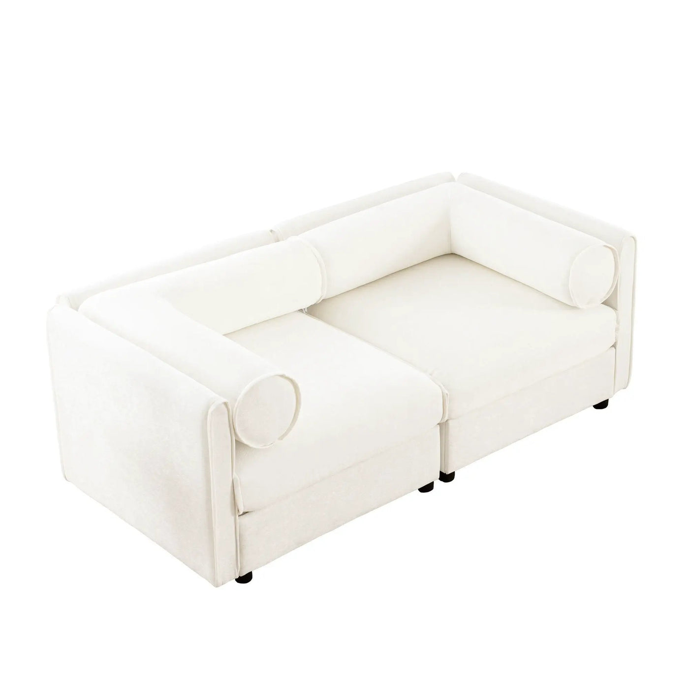 Stylish Sofa With Storage Seat And Cylindrical Backrest by Unique Piece Furniture