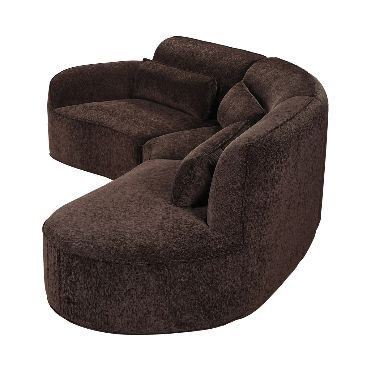 123" Modern Curved Sectional Sofa with Chaise Lounge - 3-Piece Set by HouseOfZazla