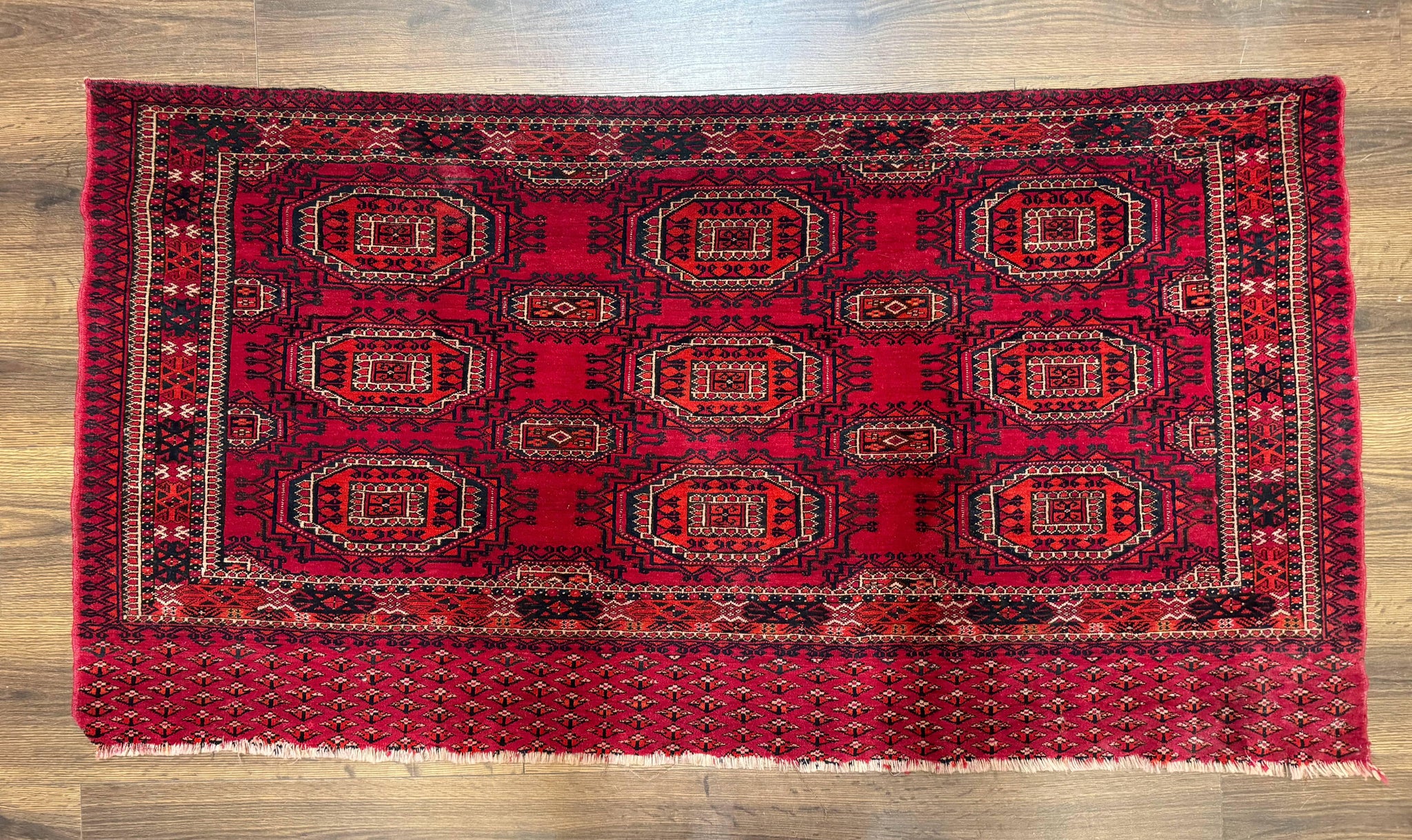 Antique Turkoman Salor Rug, Turkoman Textile, Fine 400 KPSI, Red, Persian Tribal Rug by Jewel Rugs