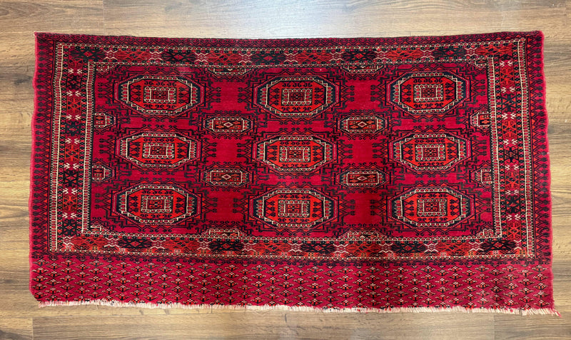 Antique Turkoman Salor Rug, Turkoman Textile, Fine 400 KPSI, Red, Persian Tribal Rug by Jewel Rugs
