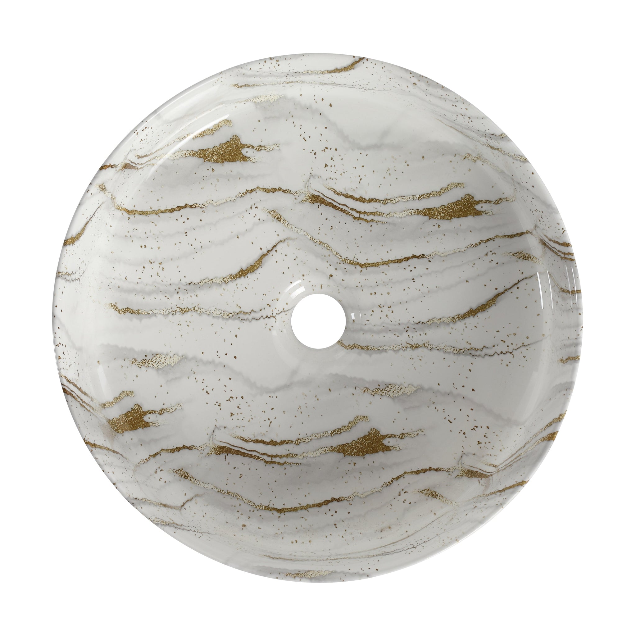 Ceramic Round Above Counter Bathroom Sink Art Basin by HouseOfZazla