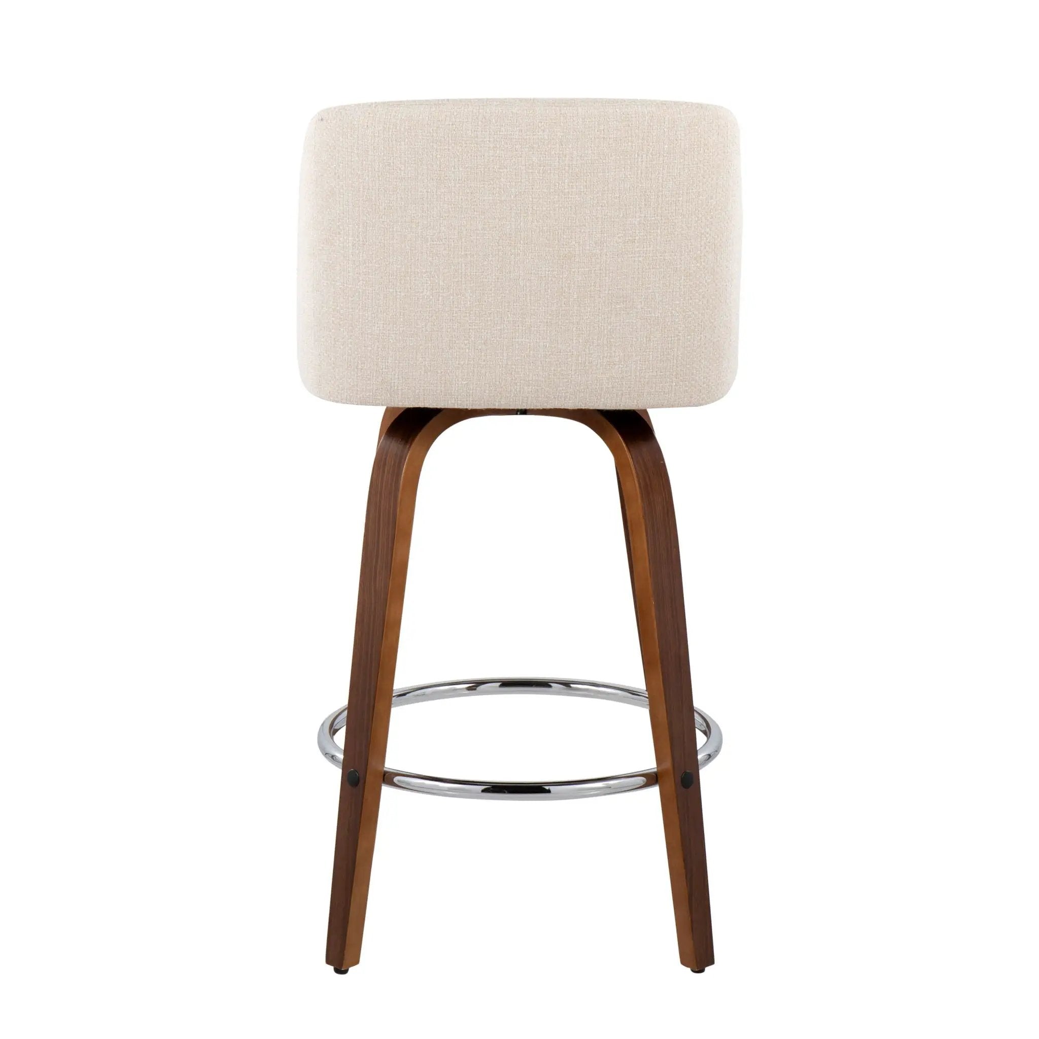 Toriano - Mid-Century Modern Fixed Height Counter Stool With Round Footrest (Set of 2) by Unique Piece Furniture