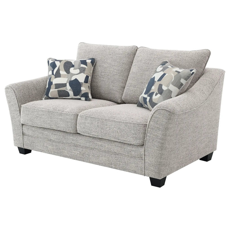 Tomkins Boucle Upholstered Loveseat Light Grey by Unique Piece Furniture