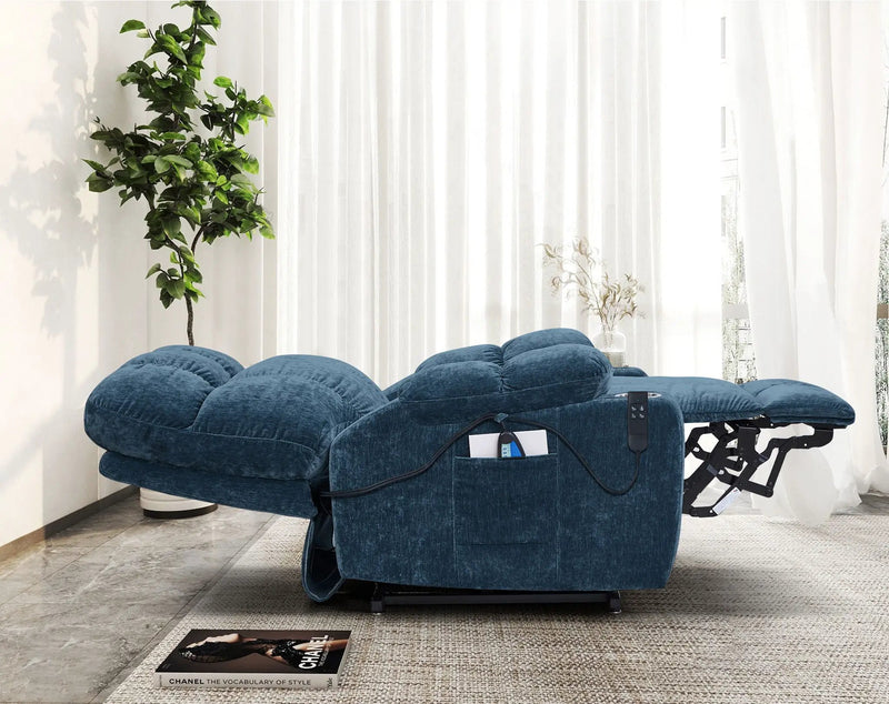 Dual Okin Motor Power Lift Recliner Chair For Elderly Infinite Position Lay Flat 180E Recliner With Heat Massage by HouseOfZazla