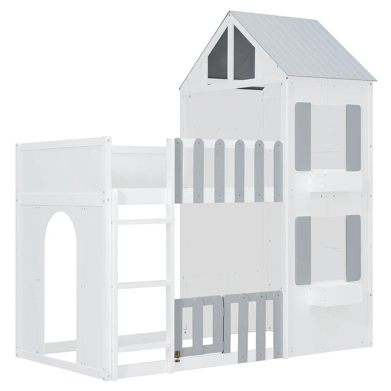 Twin Over Twin House Bunk Bed by HouseOfZazla
