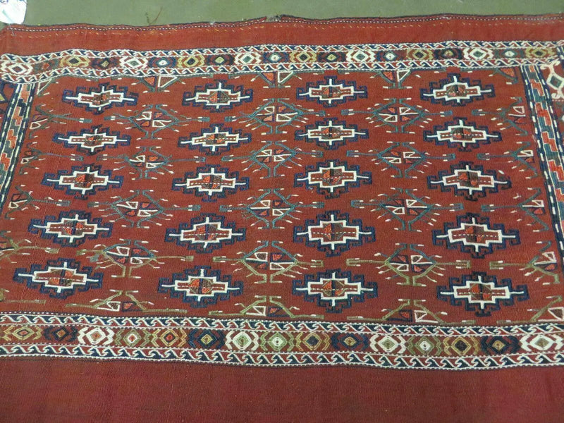 45" X 32" Antique Handmade Bokhara Turkoman Yomud Chuval Wool Rug Soumak NICE by Jewel Rugs