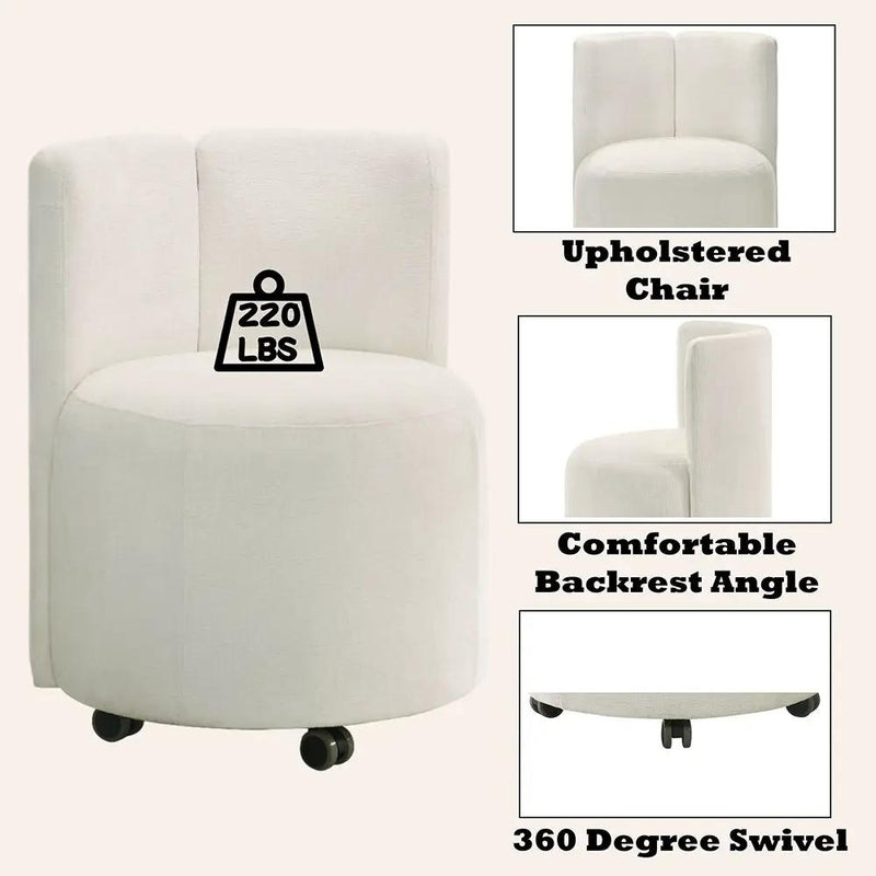 Blayde - Side Chair With Swivel (Set of 2) - White Chenille Fabric by Unique Piece Furniture