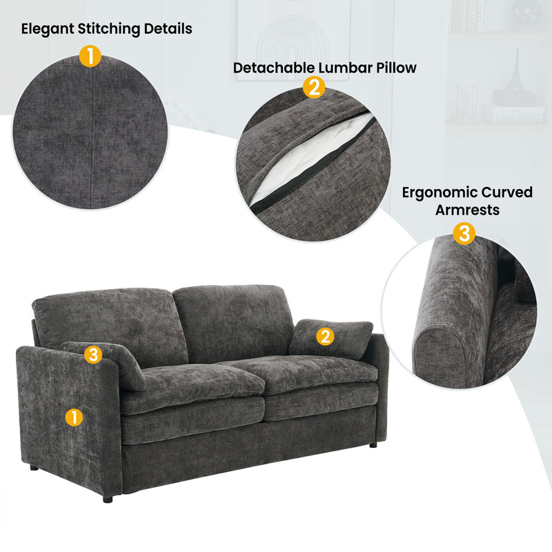 Cozy Upholstered Cushion Loveseat Sofa For Living Room by HouseOfZazla