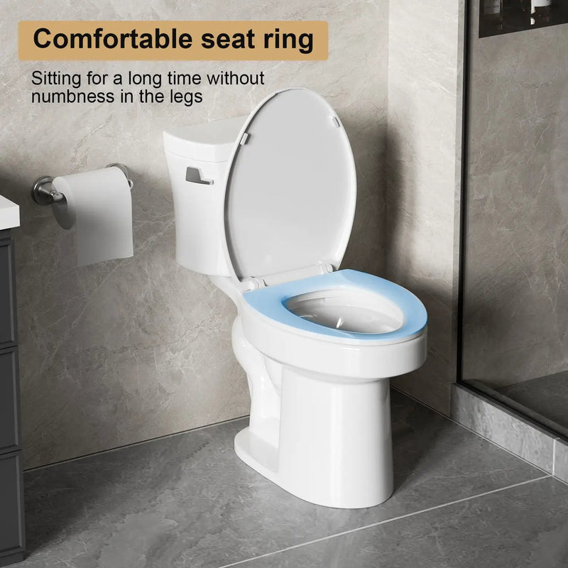 Gloss 2 Piece Toilet With 1.28 Gpf Tornado Flush, Rimless Bowl, Soft Closing Seat - Gloss White by HouseOfZazla