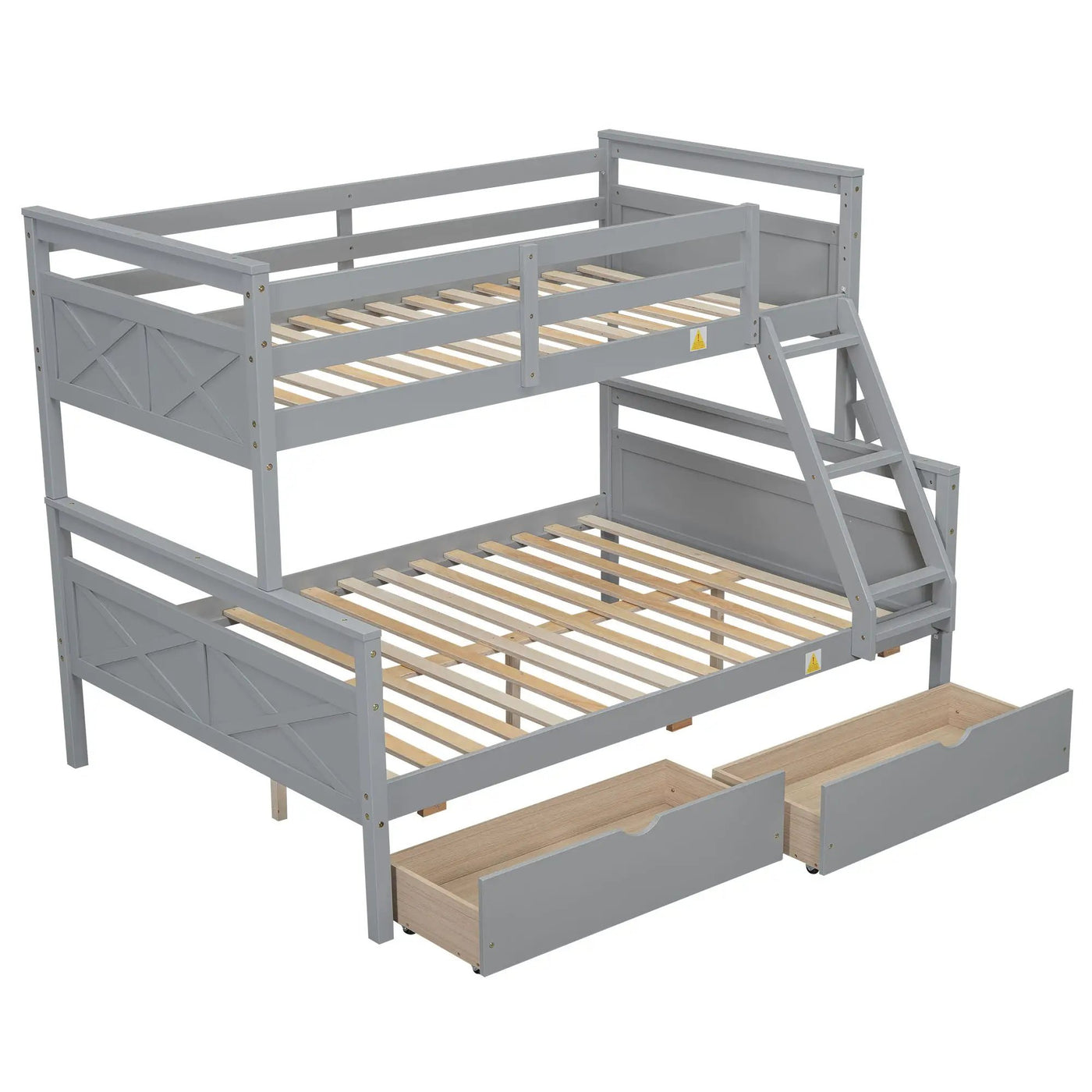 Bunk Bed With Ladder And Safety Guardrail by HouseOfZazla