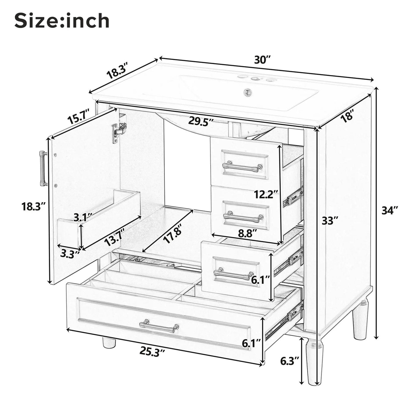 Traditional Bathroom Vanity Set With Soft Close Doors by Unique Piece Furniture