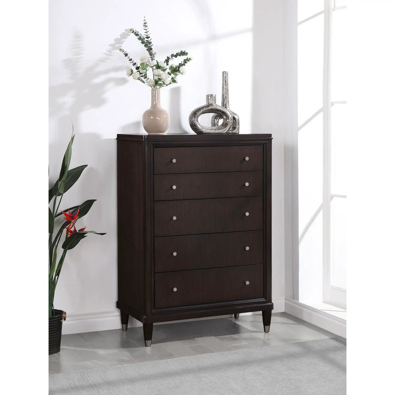 Niguel - 5 Drawer Chest Storage Furniture - Brown by HouseOfZazla