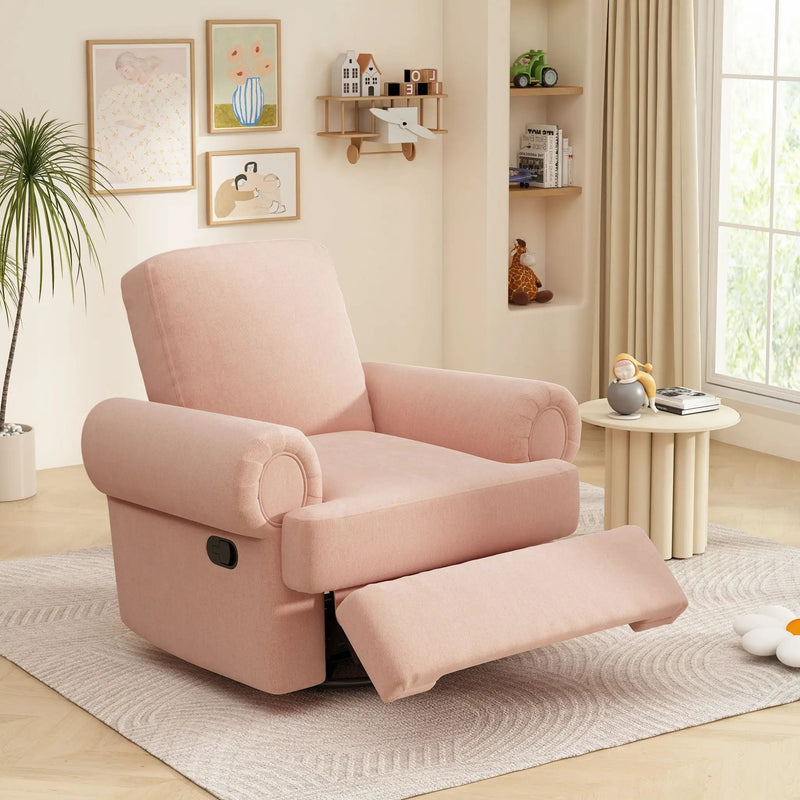Manual Swivel Recliner Rocker Chair With Adjustable Backrest by Unique Piece Furniture
