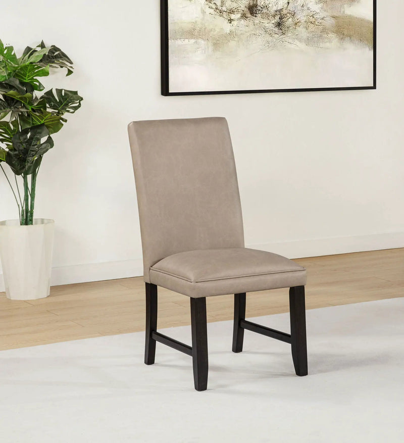 Averill Faux Leatherette Upholstered Dining Side Chair Tan (Set of 2) by Unique Piece Furniture