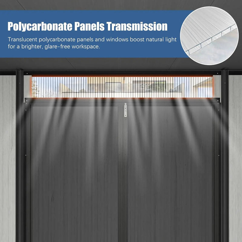 6x11FT Outdoor Resin Storage Shed with Transparent Windows & Louvered Vents by HouseOfZazla