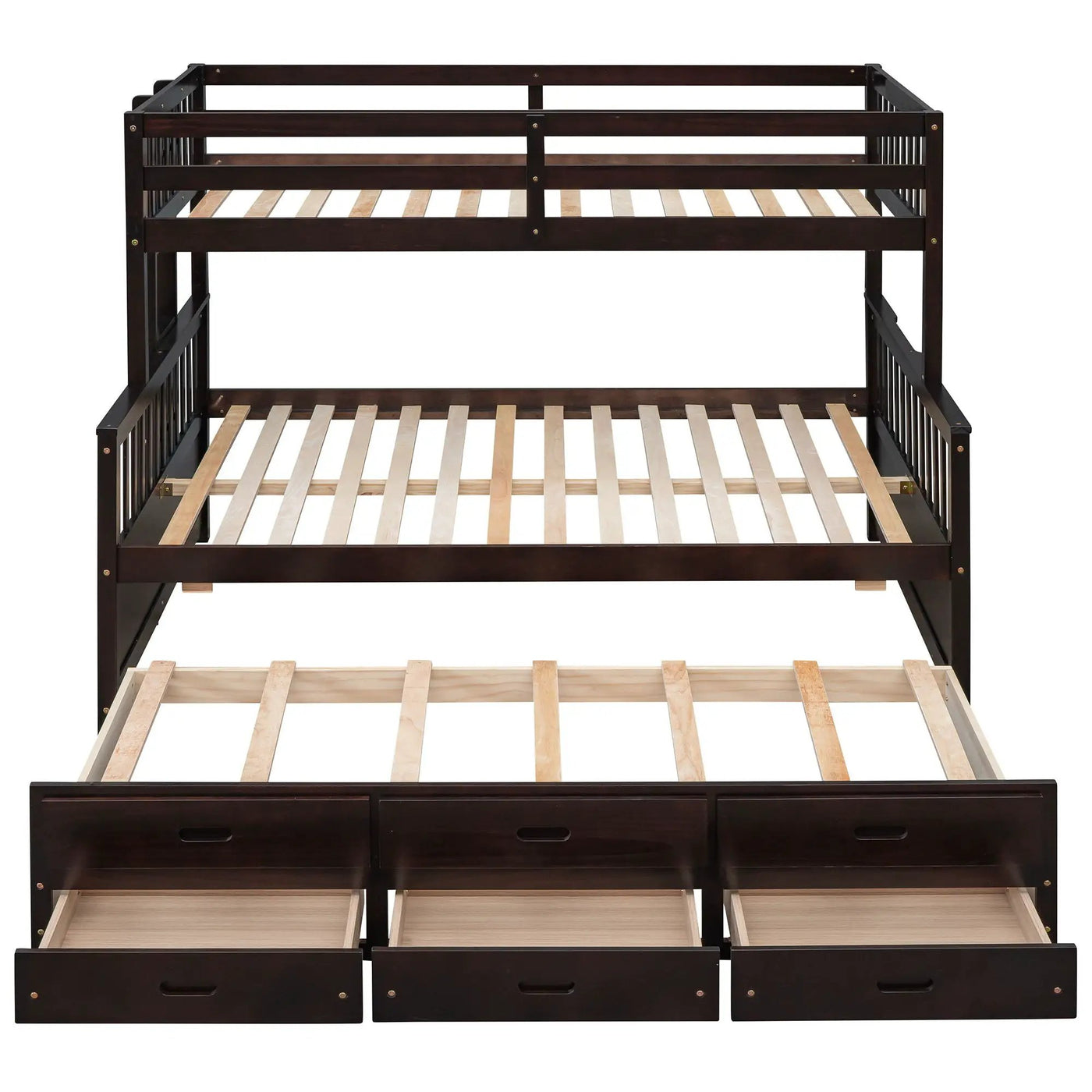 Bunk Bed With Twin Size Trundle And Drawers by Unique Piece Furniture