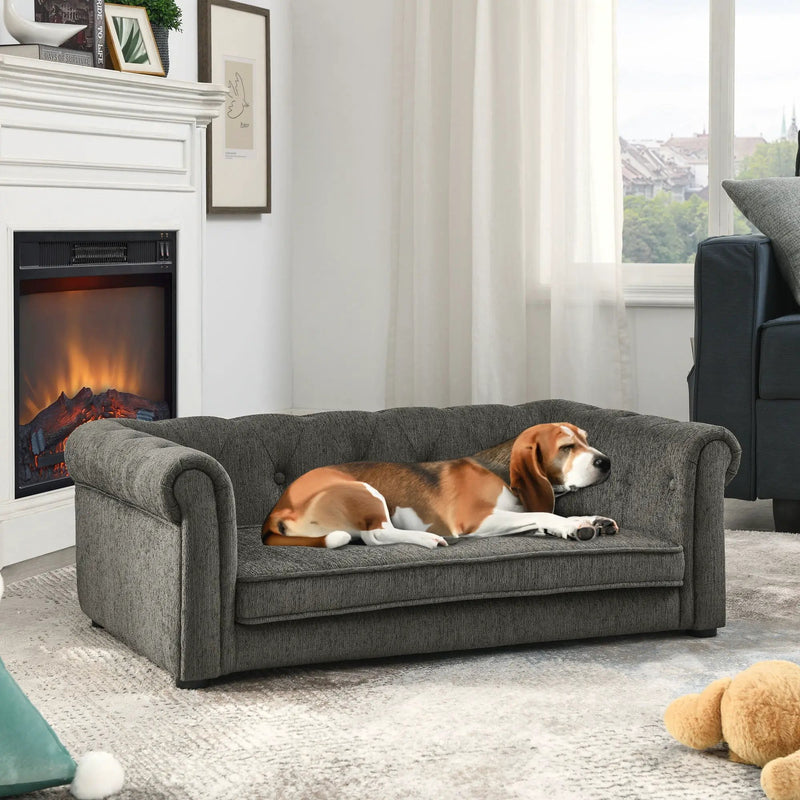 Modern Elegant Rectangle Pet Bed, Durable Elevated Dog Sofa by HouseOfZazla