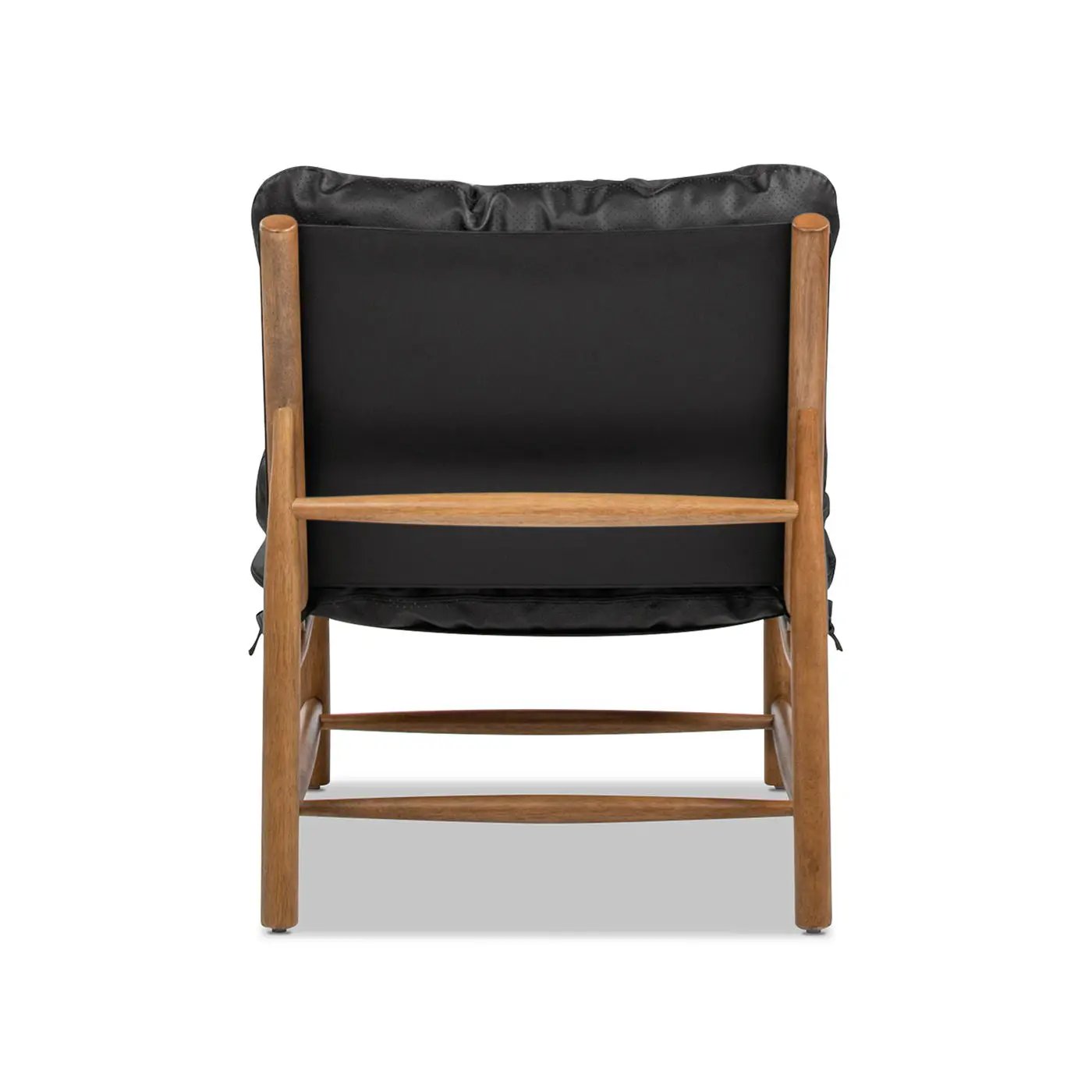 Oxford Leather Mid-Century Modern Accent Chair - Noir Black by Unique Piece Furniture