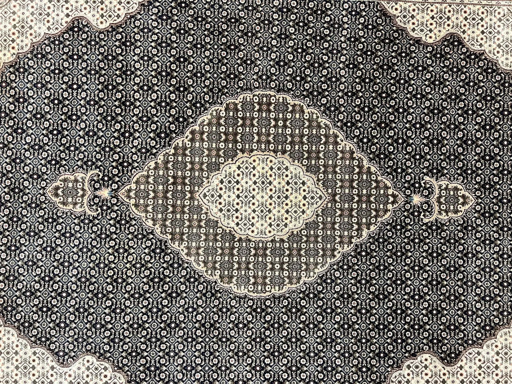 Sino Persian Rug 6x9, Herati Pattern, Vintage Handmade Hand Knotted Wool Oriental Carpet, Fine 6 x 9 Rug, Traditional Rug, Dark Blue Rug by Jewel Rugs