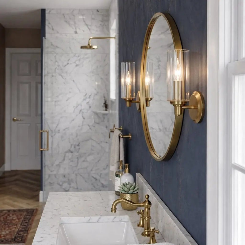 Jardin - Single Light Wall Sconce With Clear Ribbed Satin - Clear / Gold by HouseOfZazla