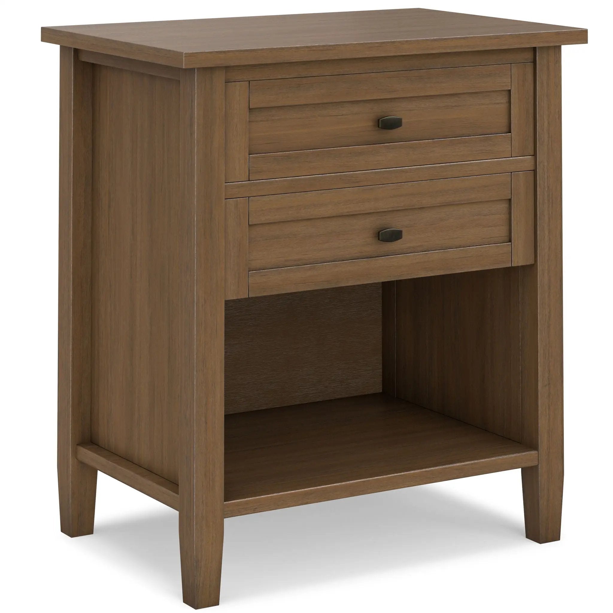 Warm Shaker - Bedside Table With 2 Drawers - Brown by HouseOfZazla