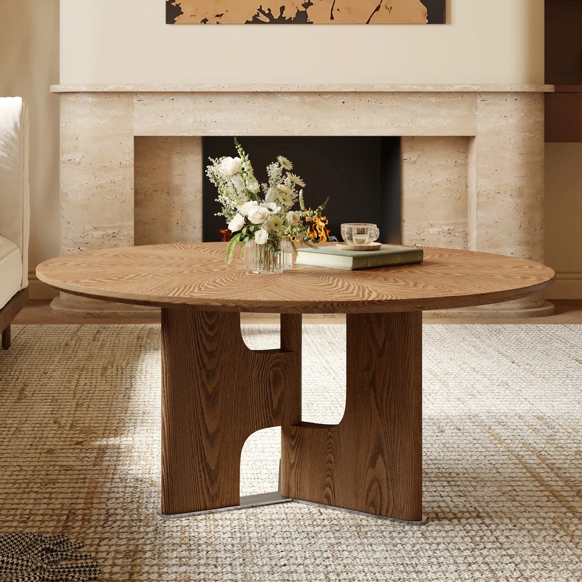 Rustic Ash Wood Veneer Coffee Table by HouseOfZazla