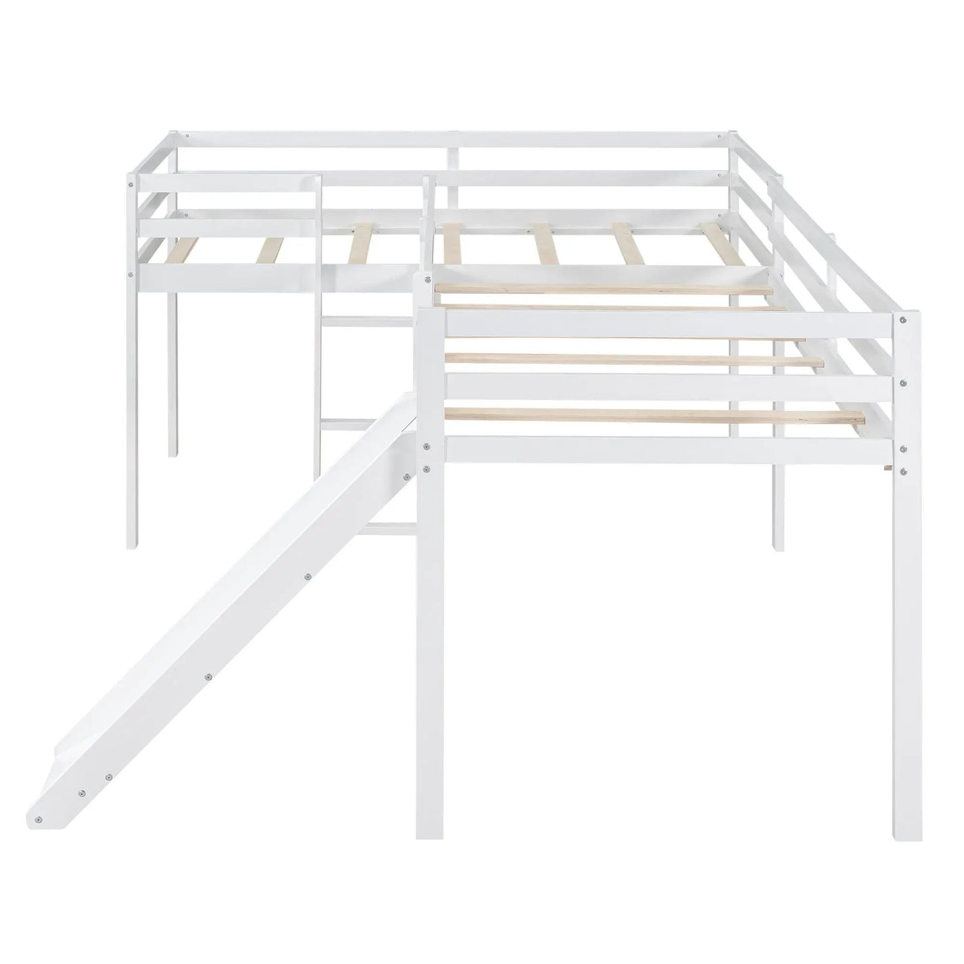 L Shaped Loft Bed With Ladder And Slide by HouseOfZazla